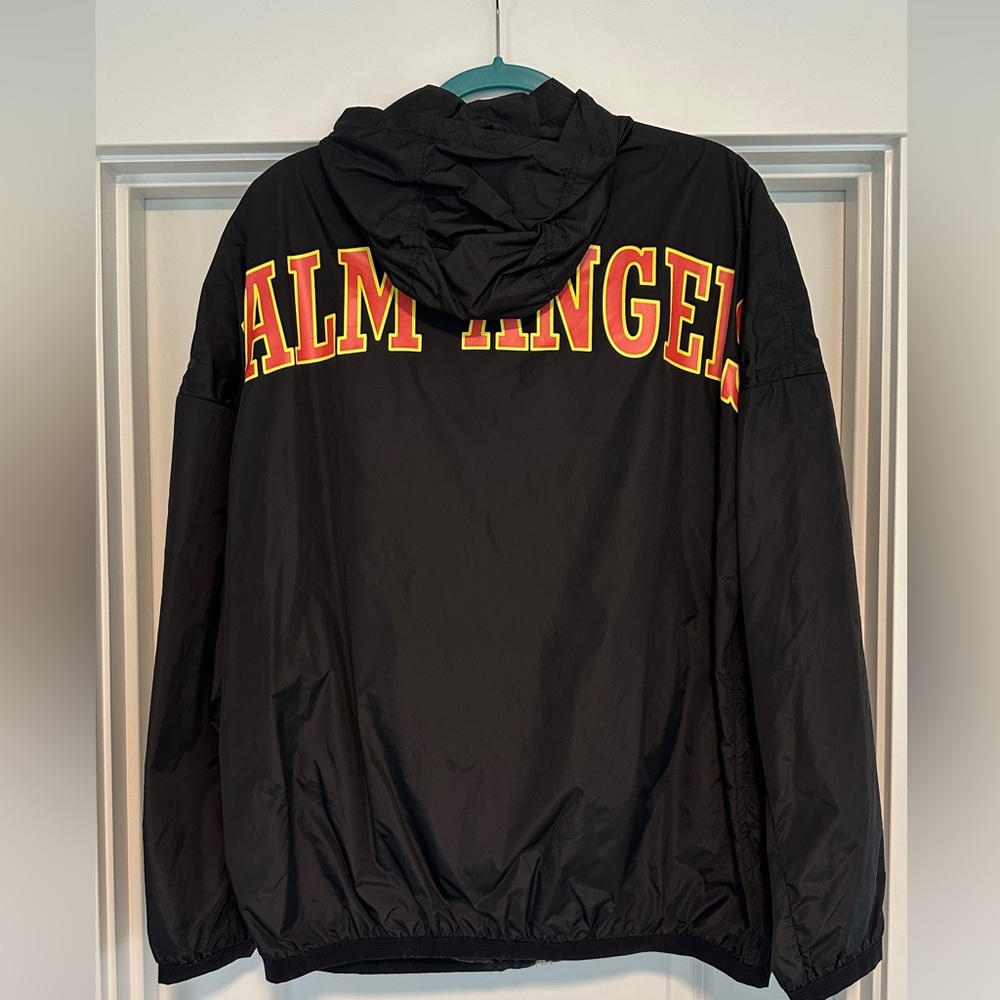 PALM ANGELS Black College Logo Windbreaker Jacket
